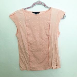 Tommy Hilfiger peach polka dot short sleeve shirt